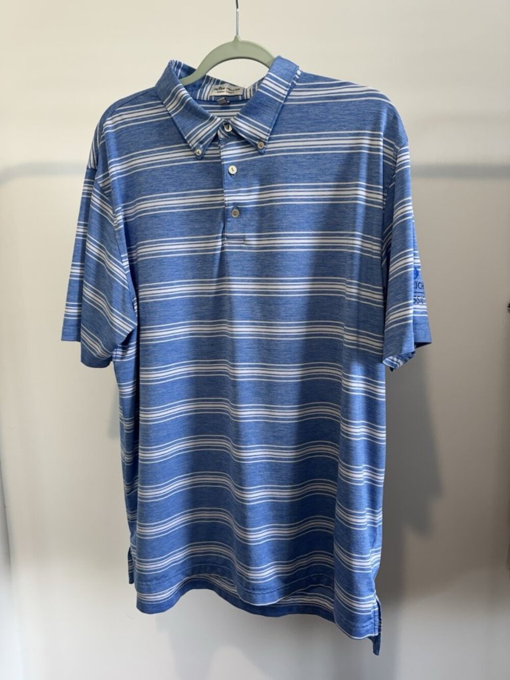 Peter Millar Summer Comfort Golf Polo Men's XL Blue Performance Stretch